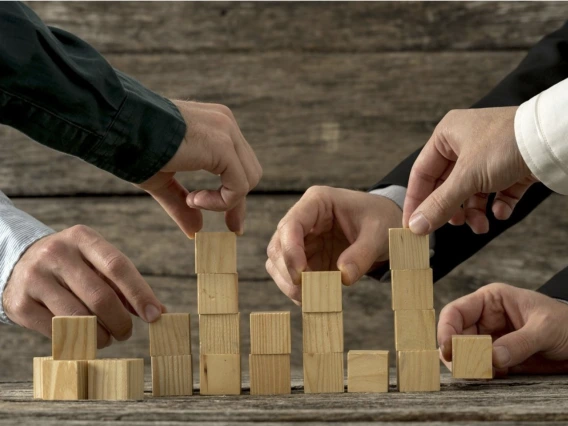 People playing with blocks