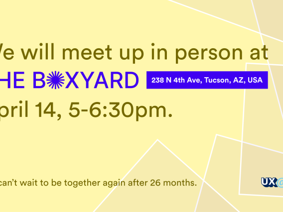 We will meet up in person at the Boxyard April 14, 5-6:30pm. We can't wait to be together after 26 months.